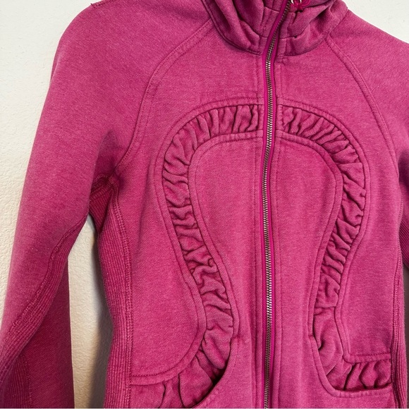 Lululemon Cuddle Up Full Zip Jacket Sparkly Pink Size 2 Women’s Side Pockets - Picture 7 of 14